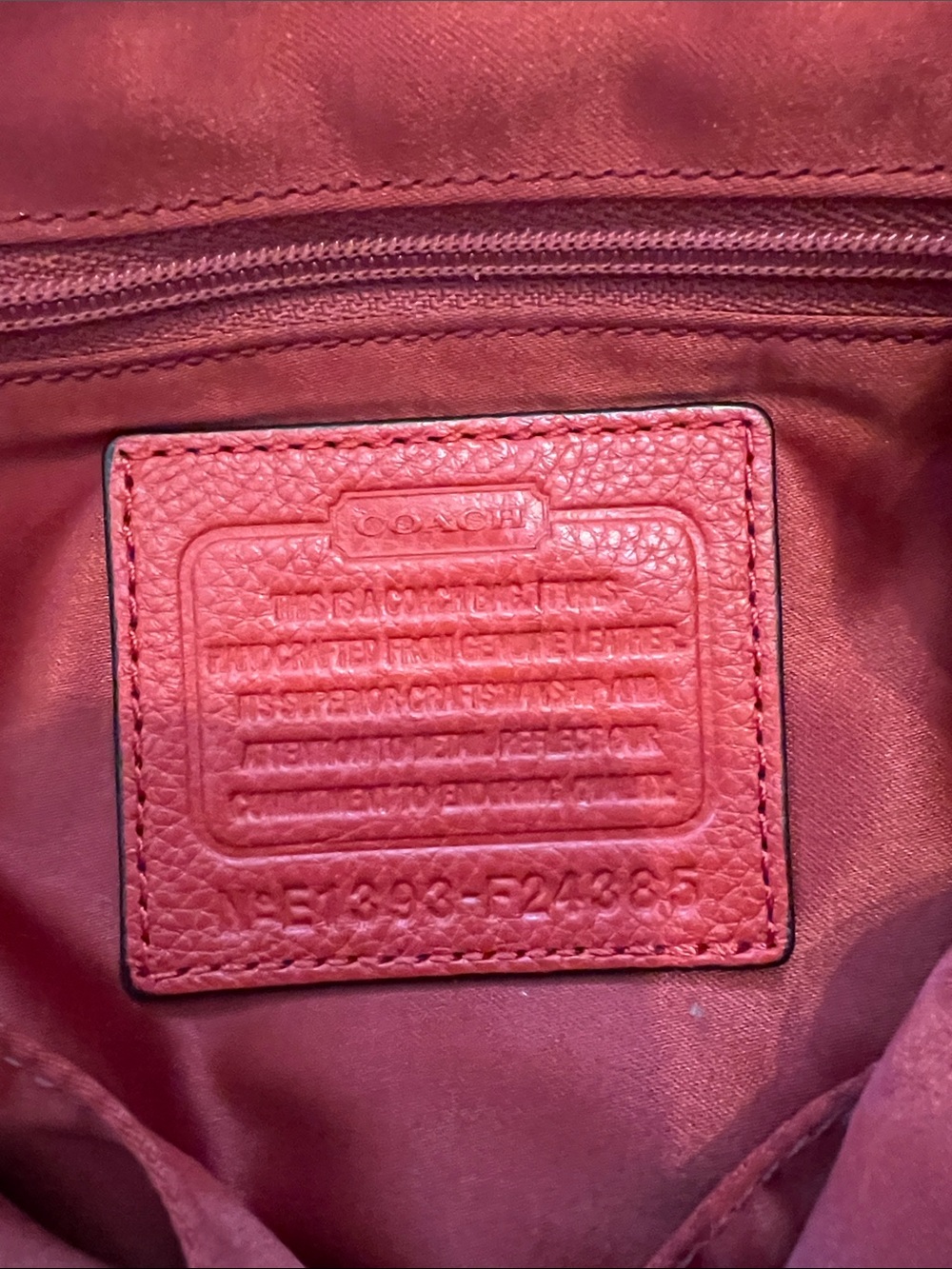 Coach Bright Red Pebbled Leather Mini Backpack with Turn-Lock Flap - Picture 5 of 10